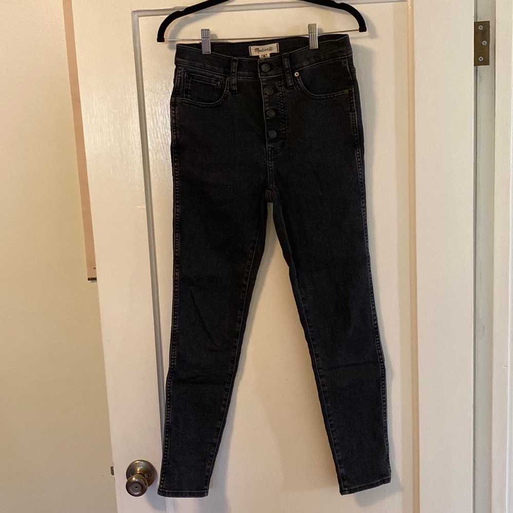 Madewell black skinny jean 10” high rise